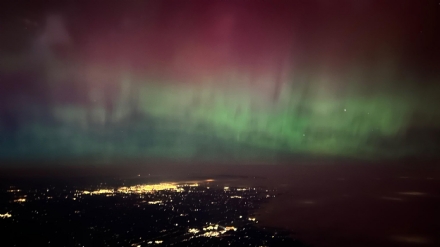 TORINO SUD - Aurora boreale, cielo notturno colorato in tutto il torinese